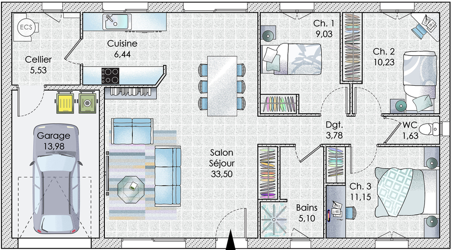 Plan de masse — Maison 86 m²